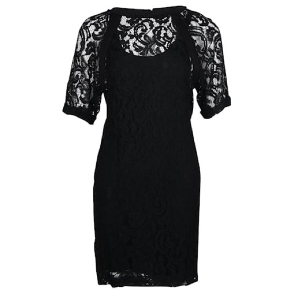 Maje 2 Black Lace Sheer Little Dress